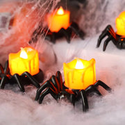 LED Spider Pumpkin Candle Lamp – Durable Halloween Decor for Home, Bar, and Haunted House Parties