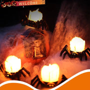 LED Spider Pumpkin Candle Lamp – Durable Halloween Decor for Home, Bar, and Haunted House Parties