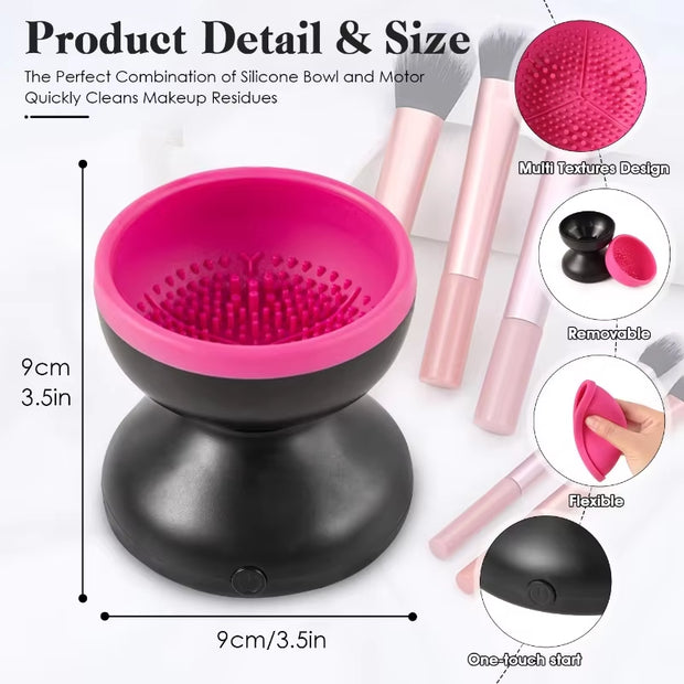 Professional USB Electric Makeup Brush Cleaner & Dryer – Automatic Silicone Tool for Ultimate Brush Care