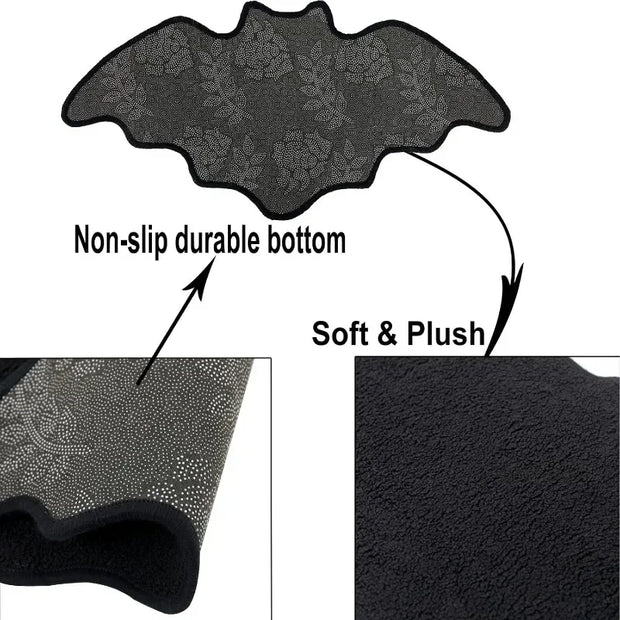 "Premium Black Spider Web Bath Mat – Non-Slip Halloween Decor for Entryway and Living Spaces"