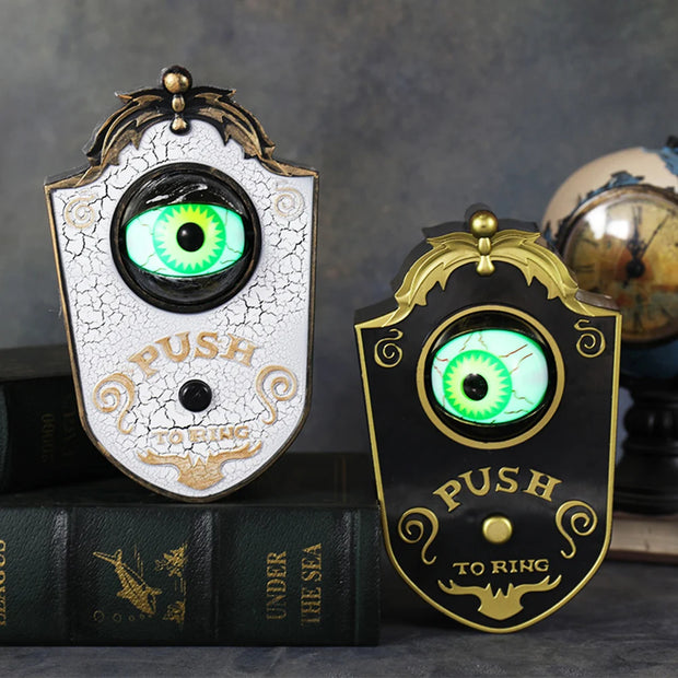 Spooky One-Eyed Doorbell Prop – Glowing Eyeball with Sound for Halloween Decoration