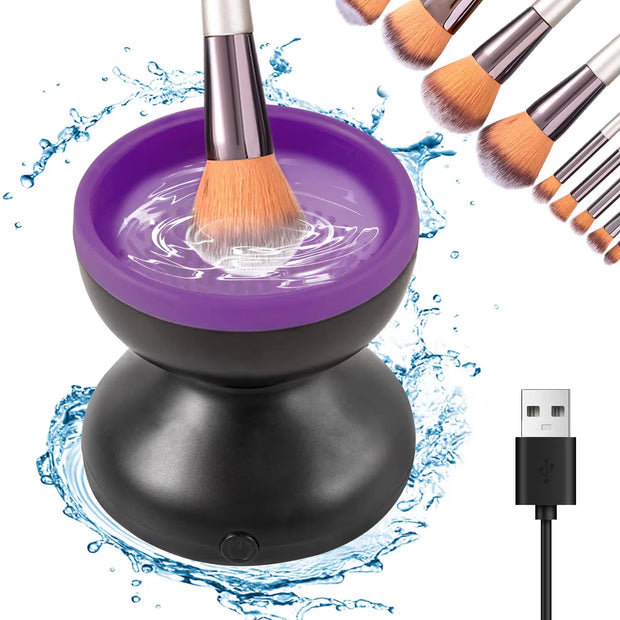 Professional USB Electric Makeup Brush Cleaner & Dryer – Automatic Silicone Tool for Ultimate Brush Care